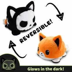 Tee Turtle Teeturtle Spooky Reversible Plush: Fox - Skeleton Glow In The Dark TeeTurtle Reversible Plushies