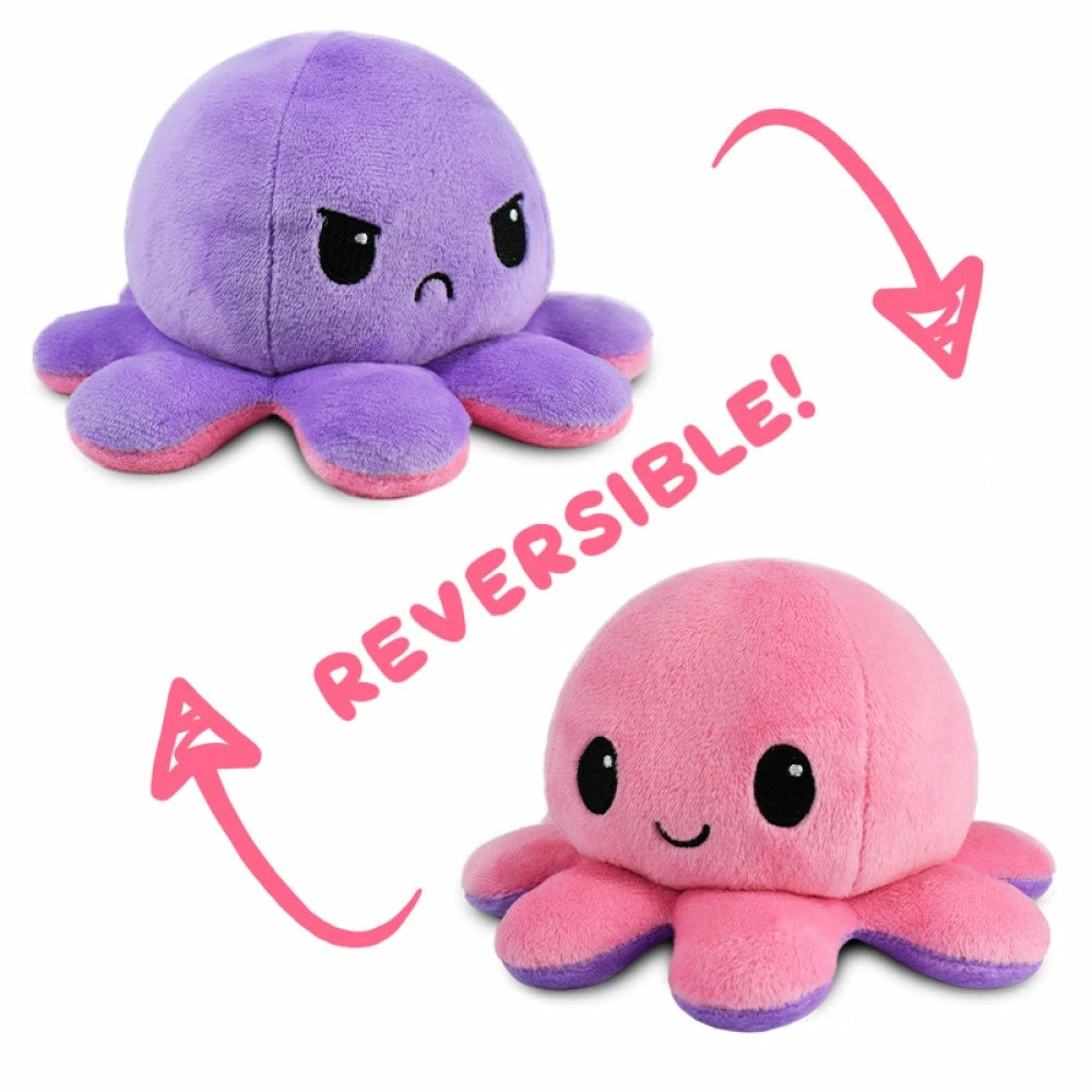 Tee Turtle TeeTurtle Reversible Plushies Teeturtle Reversible Plush: Octopus - Light Pink/Light Purple