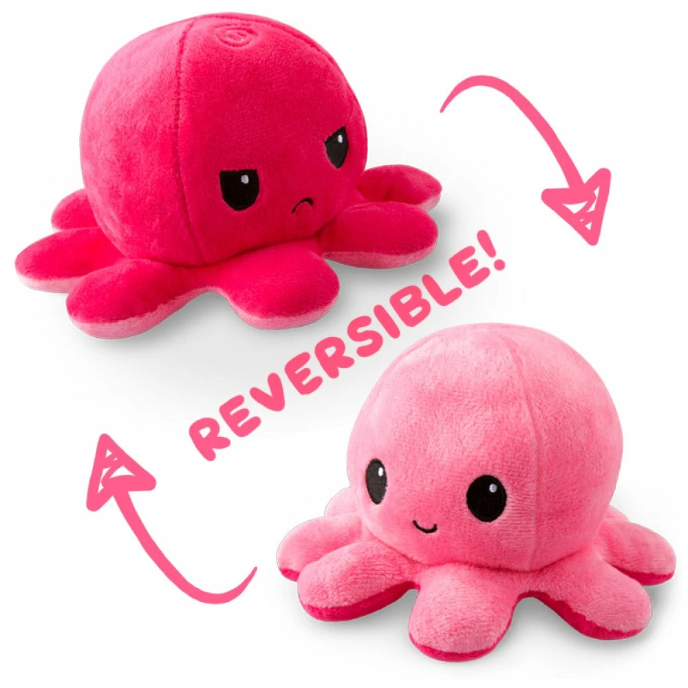 Tee Turtle Teeturtle Reversible Plush: Octopus - Pink/Light Pink TeeTurtle Reversible Plushies