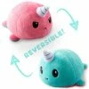 Tee Turtle Teeturtle Reversible Plush: Narwhal - Light Blue/Light Pink