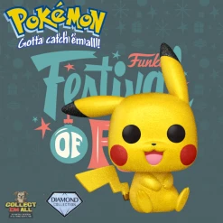 Funko Pokemon - Pikachu Sitting (Diamond) 2021 Festival Of Fun Shared Exclusive Pop! Vinyl [RS] FUNKO 2021 FALL CONVENTION - NYCC