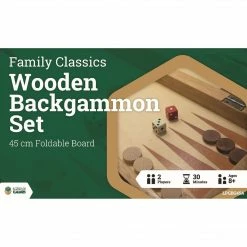 Lets Play Games Let's Play Games Family Classics: Wooden Folding Backgammon Case 45cm